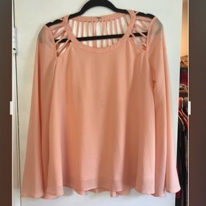 Peach bell sleeve top